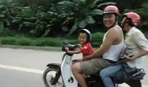 2 year old riding motorcycle